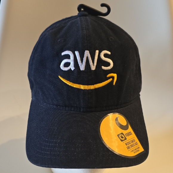 Carhartt Amazon Web Service Black Adjustable Cotton Hat Cap - Picture 1 of 6